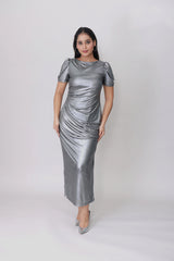Moonlit Metallic Midi Dress