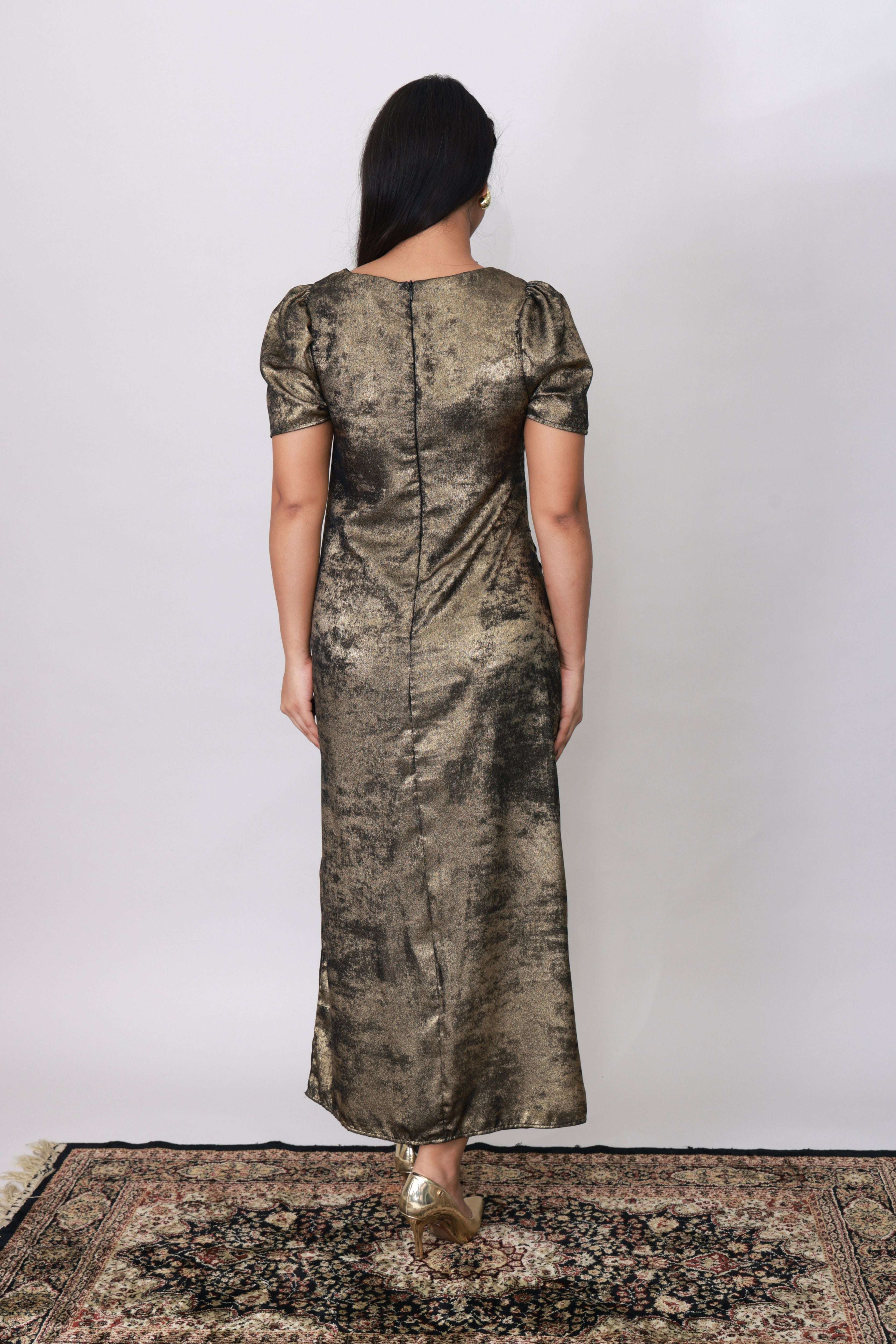 Metallic Muse Midi Dress