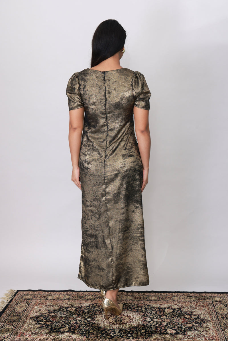 Metallic Muse Midi Dress