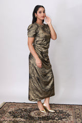 Metallic Muse Midi Dress