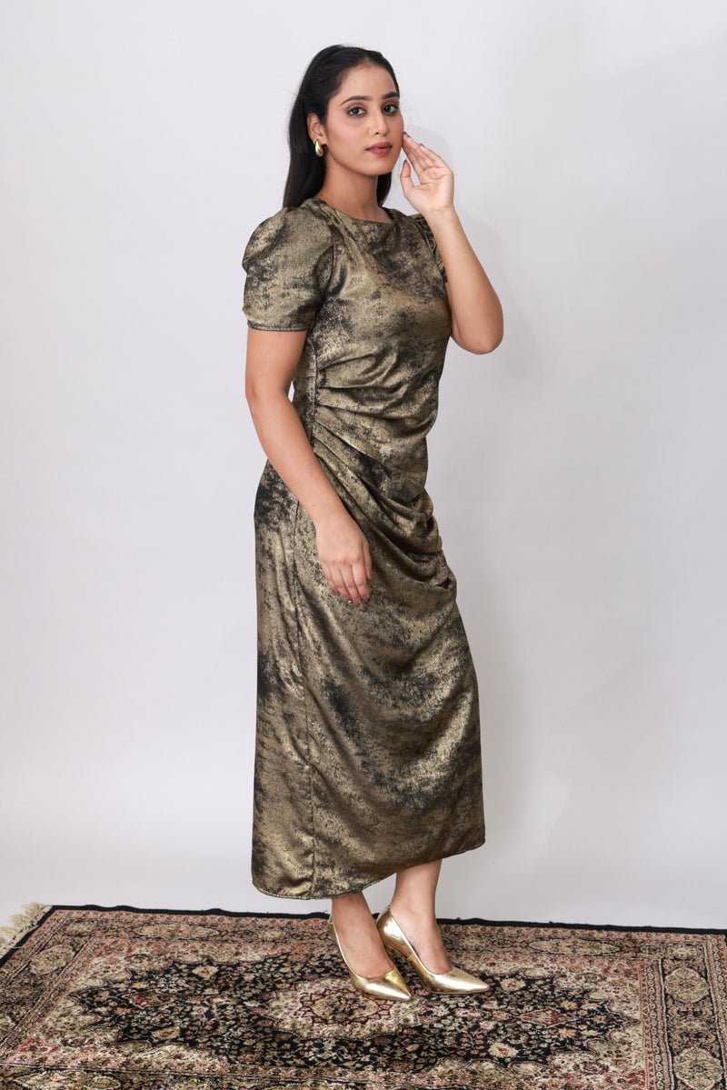 Metallic Muse Midi Dress