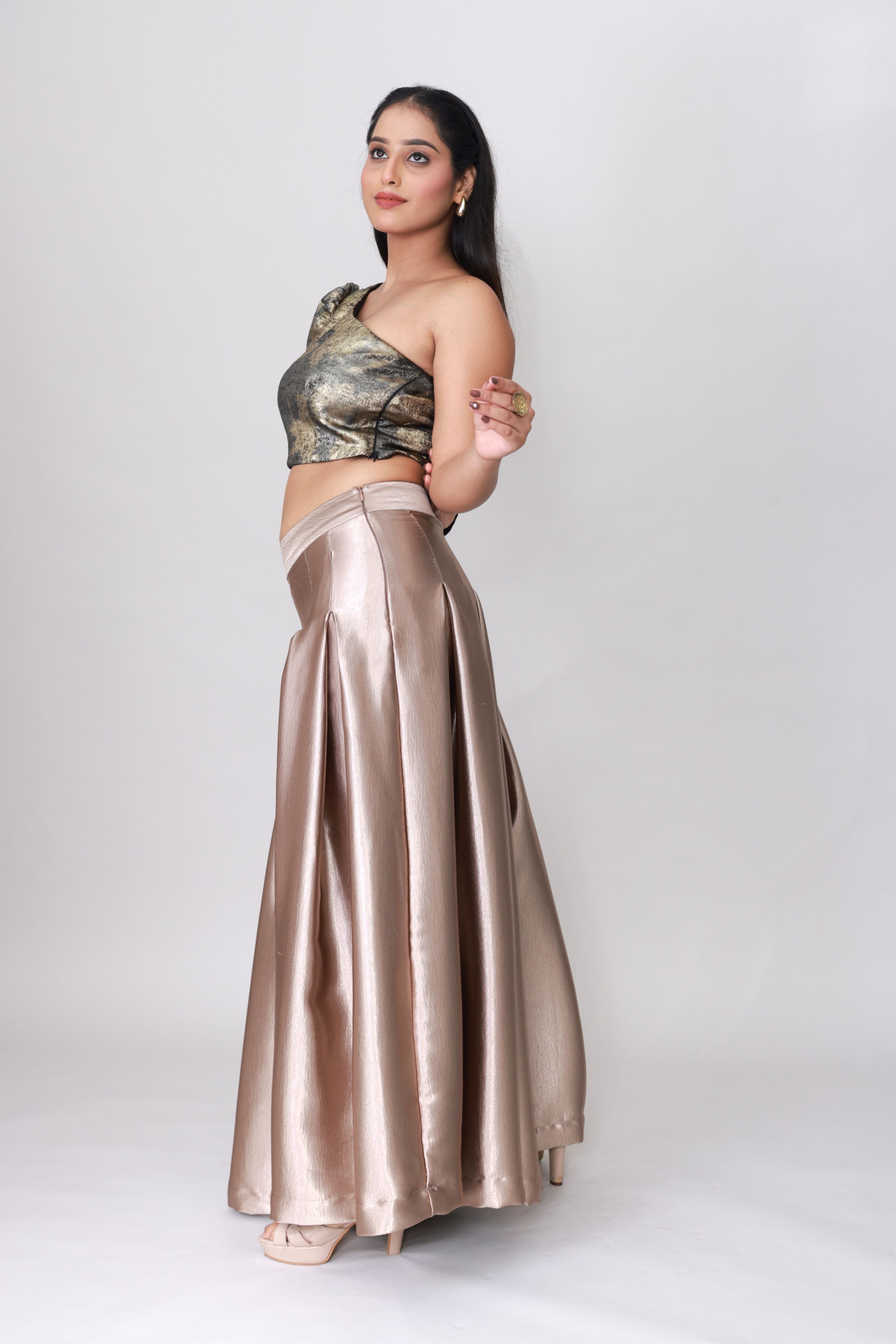 Chic satin flared palazzo