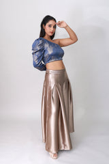 Chic satin flared palazzo