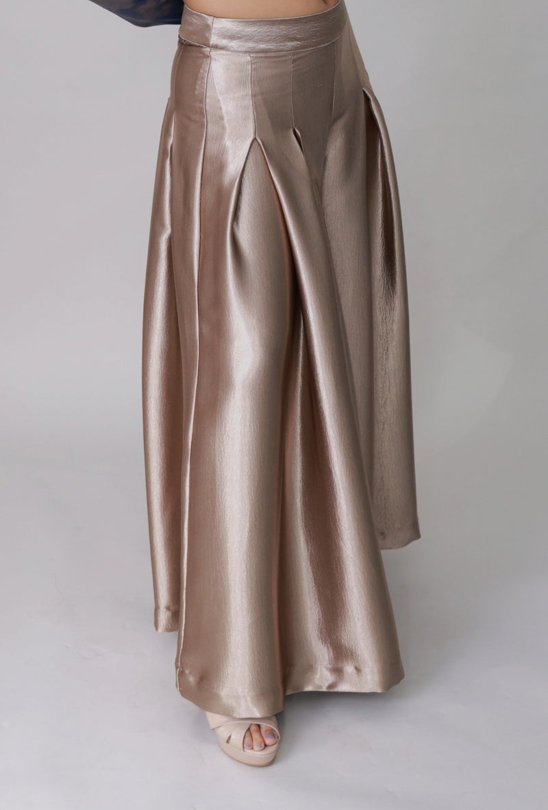 Chic satin flared palazzo