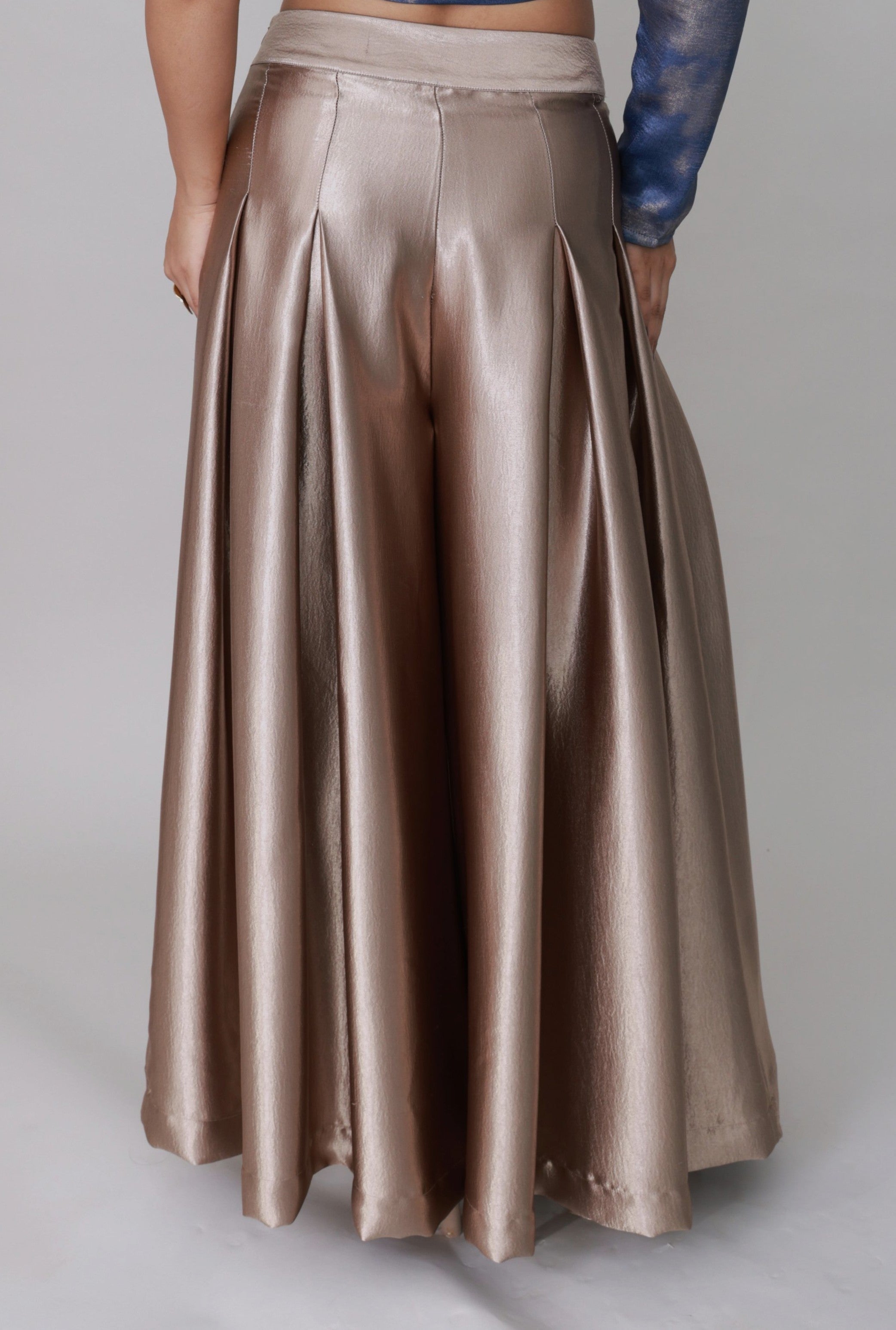 Chic satin flared palazzo