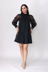 Midnight Dot Sheer Swing Dress with Cami
