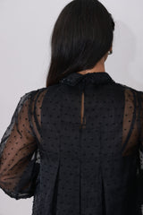 Midnight Dot Sheer Swing Dress with Cami