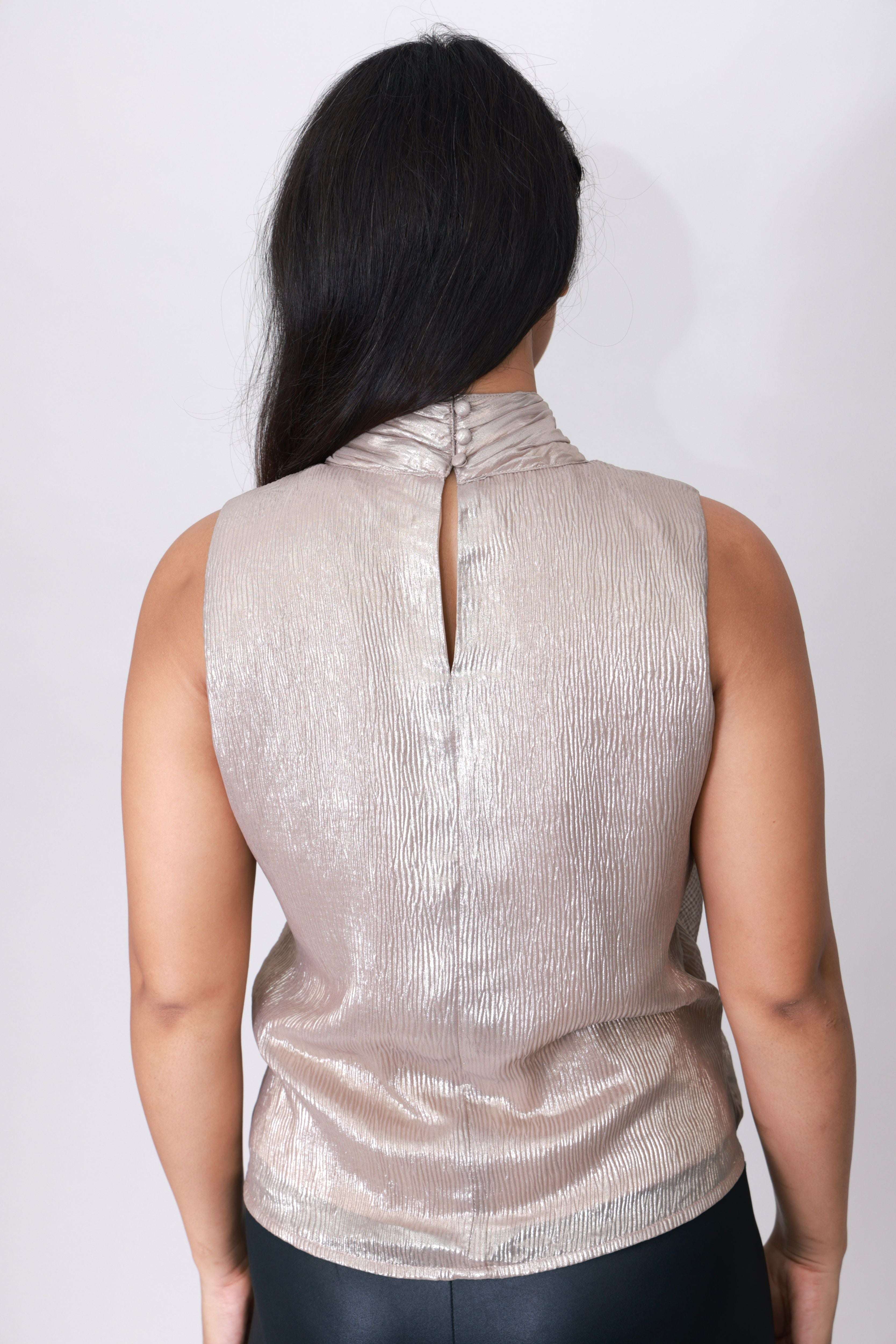 Liquid Foil Halter Top
