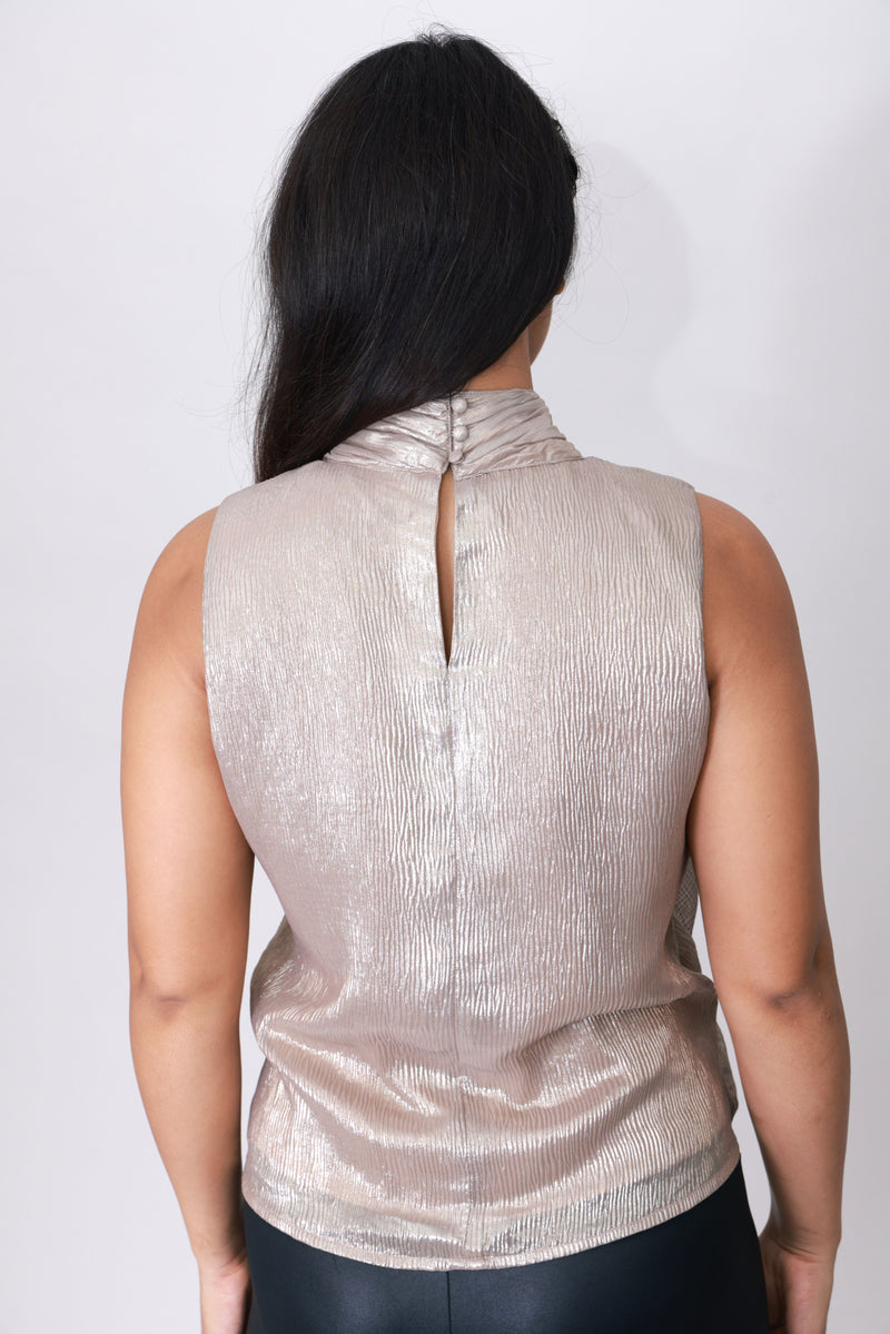 Liquid Foil Halter Top