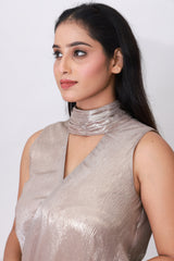 Liquid Foil Halter Top
