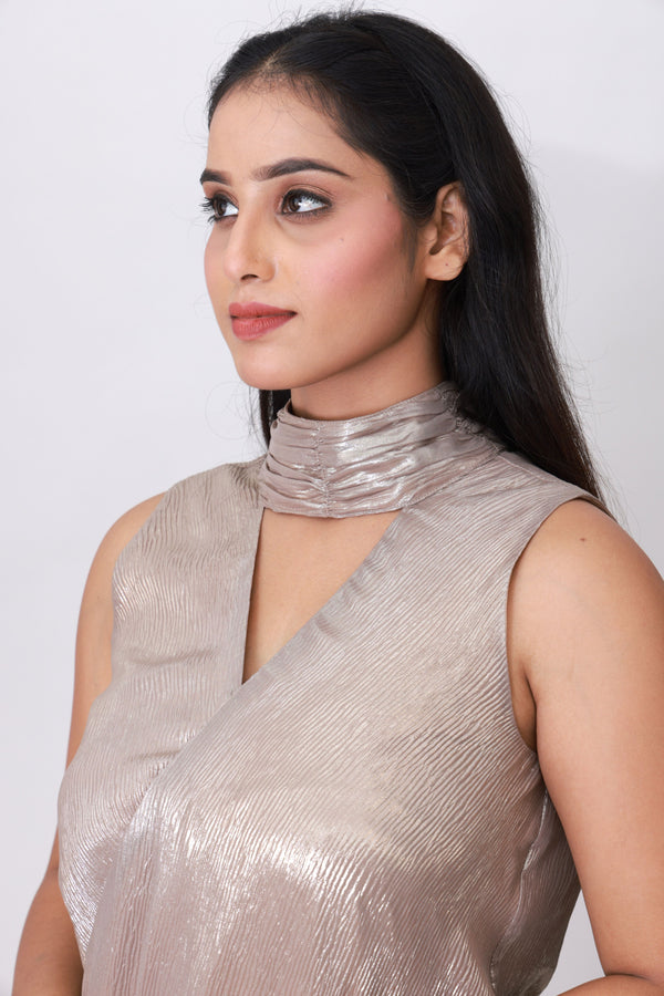 Liquid Foil Halter Top