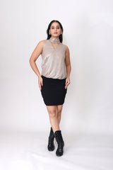 Liquid Foil Halter Top