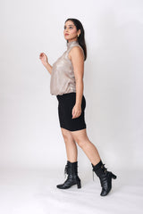 Liquid Foil Halter Top