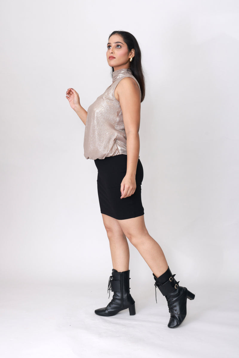 Liquid Foil Halter Top