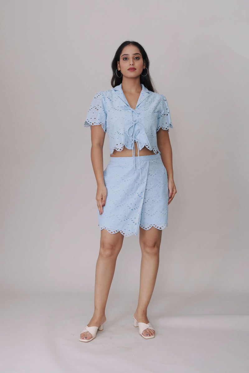 Azure Eyelet Co-ord Set
