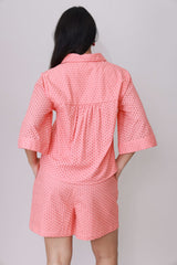 Coral Eyelet Breezy schiffli Co-ord Set