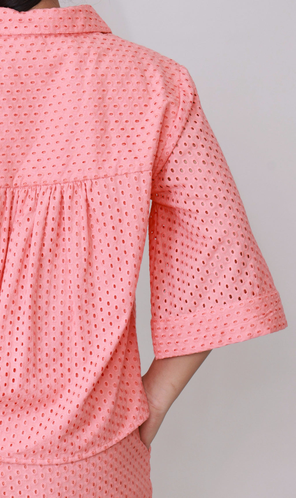 Coral Eyelet Breezy schiffli Co-ord Set