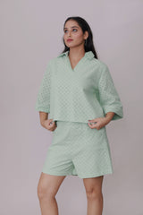 Pastel Mint schiffli Co-ord Set