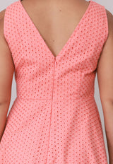 Coral Charm Schiffli Fit & Flare Dress