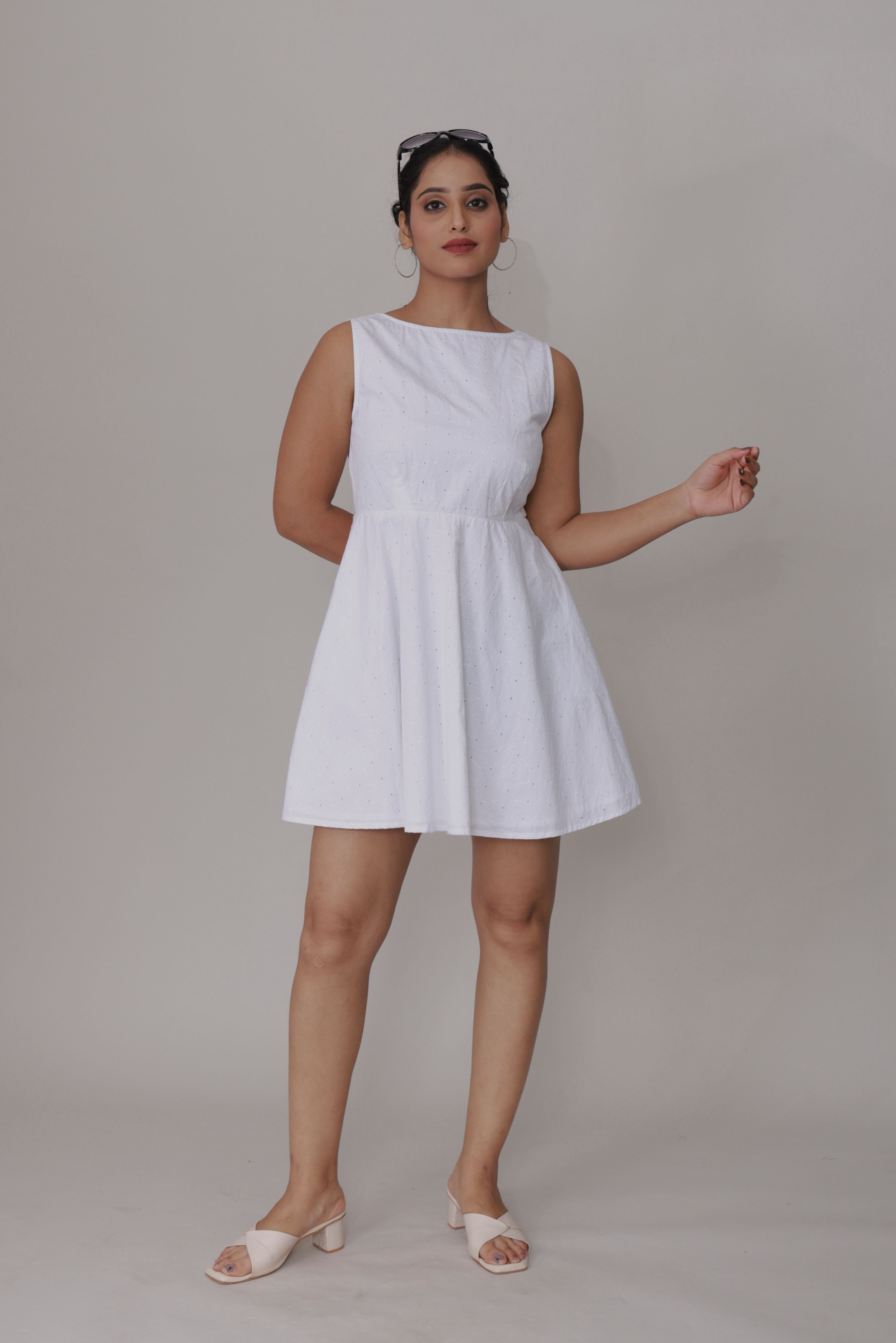 Summer Serenity Schiffli Fit & Flare Dress