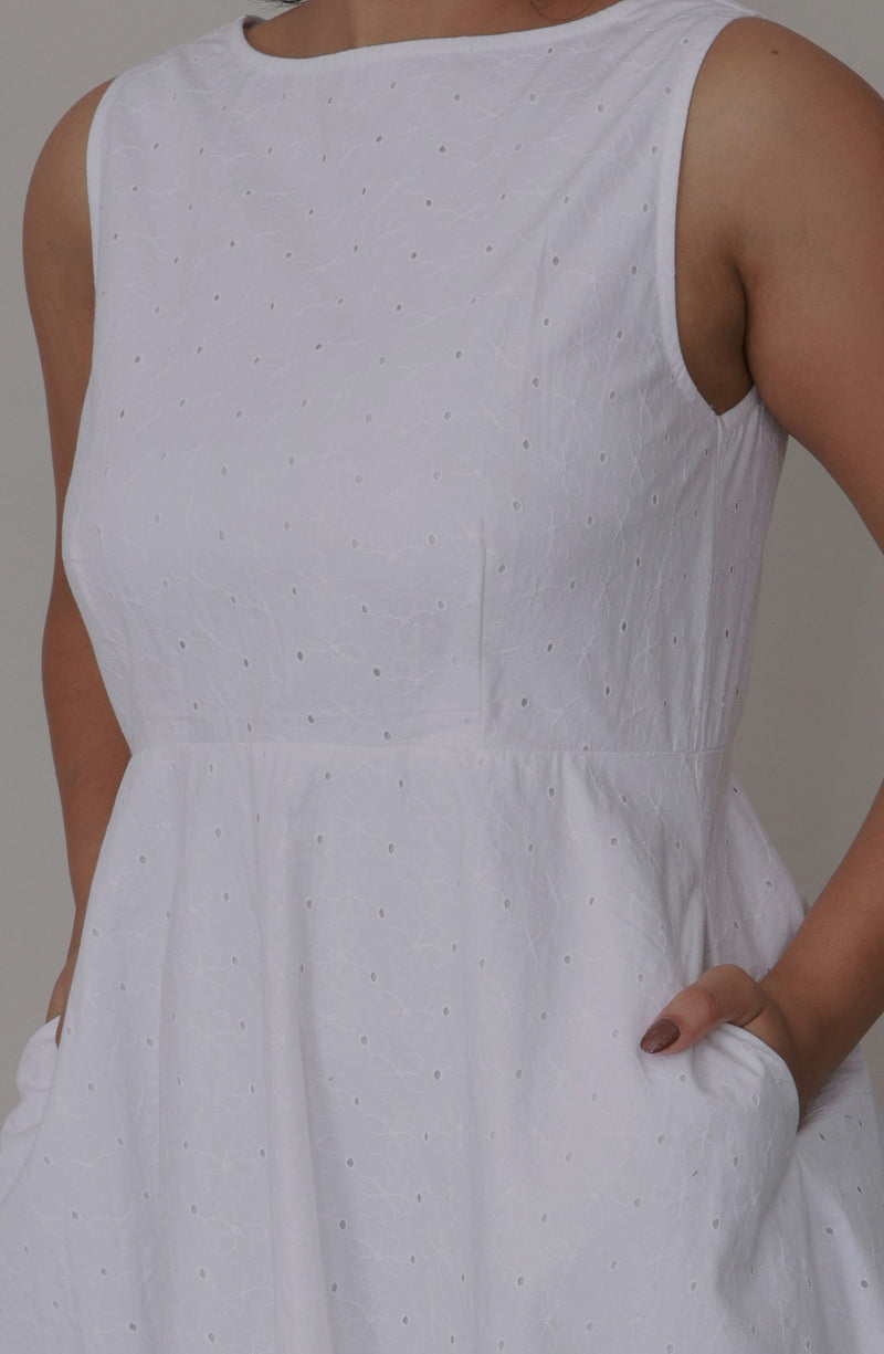 Summer Serenity Schiffli Fit & Flare Dress