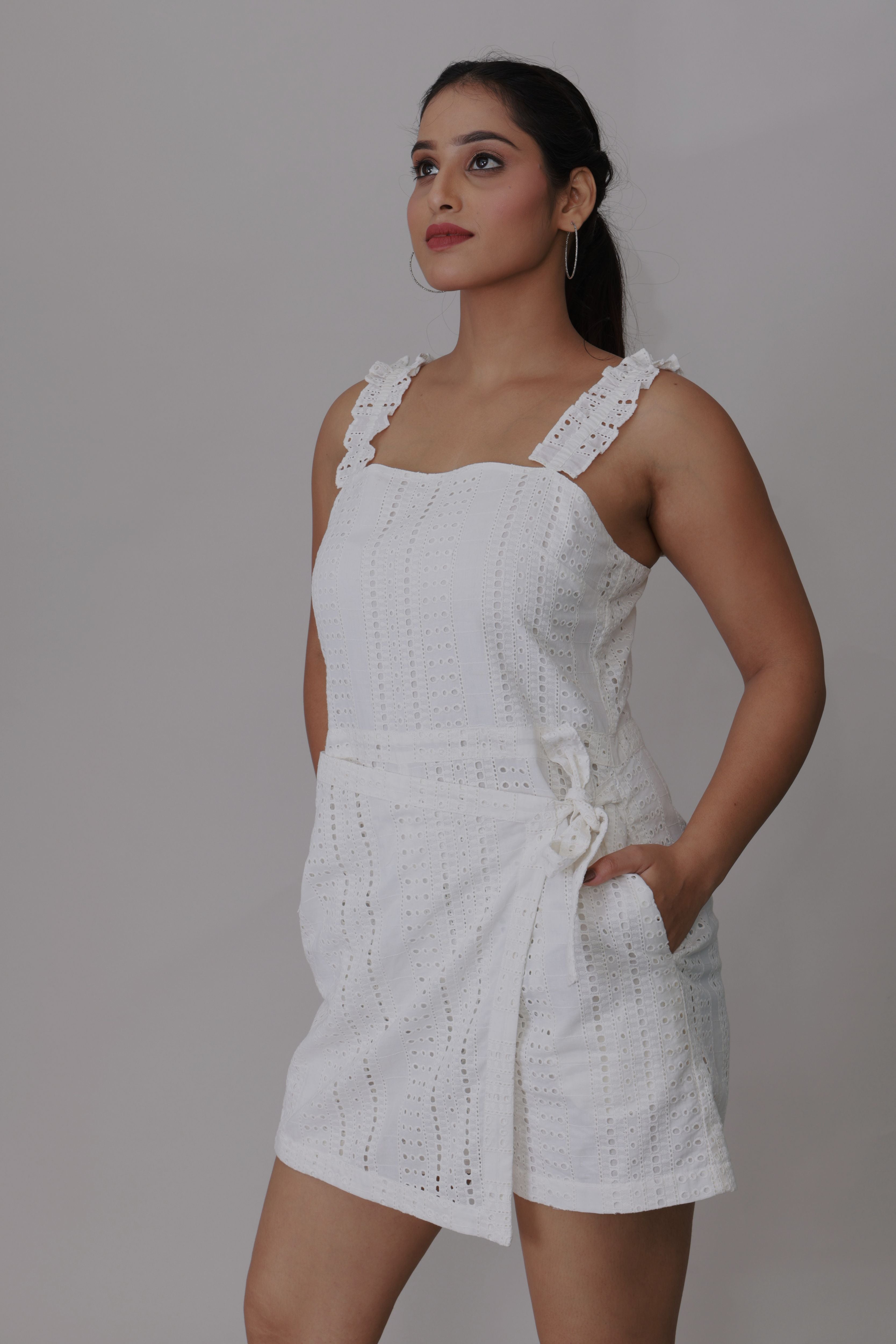 Luna Eyelet Wrap Romper