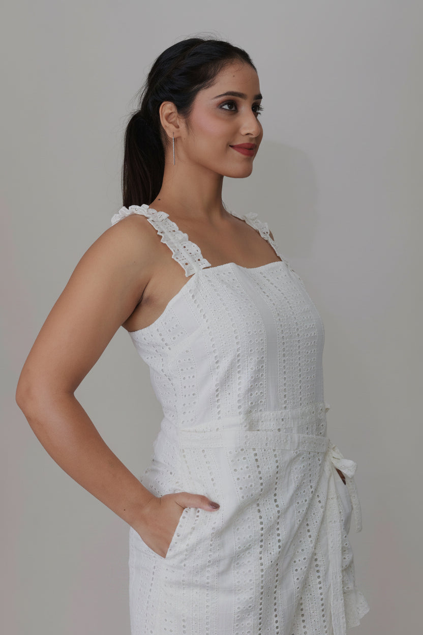 Luna Eyelet Wrap Romper