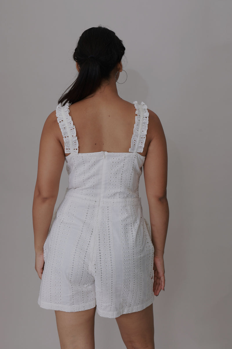 Luna Eyelet Wrap Romper