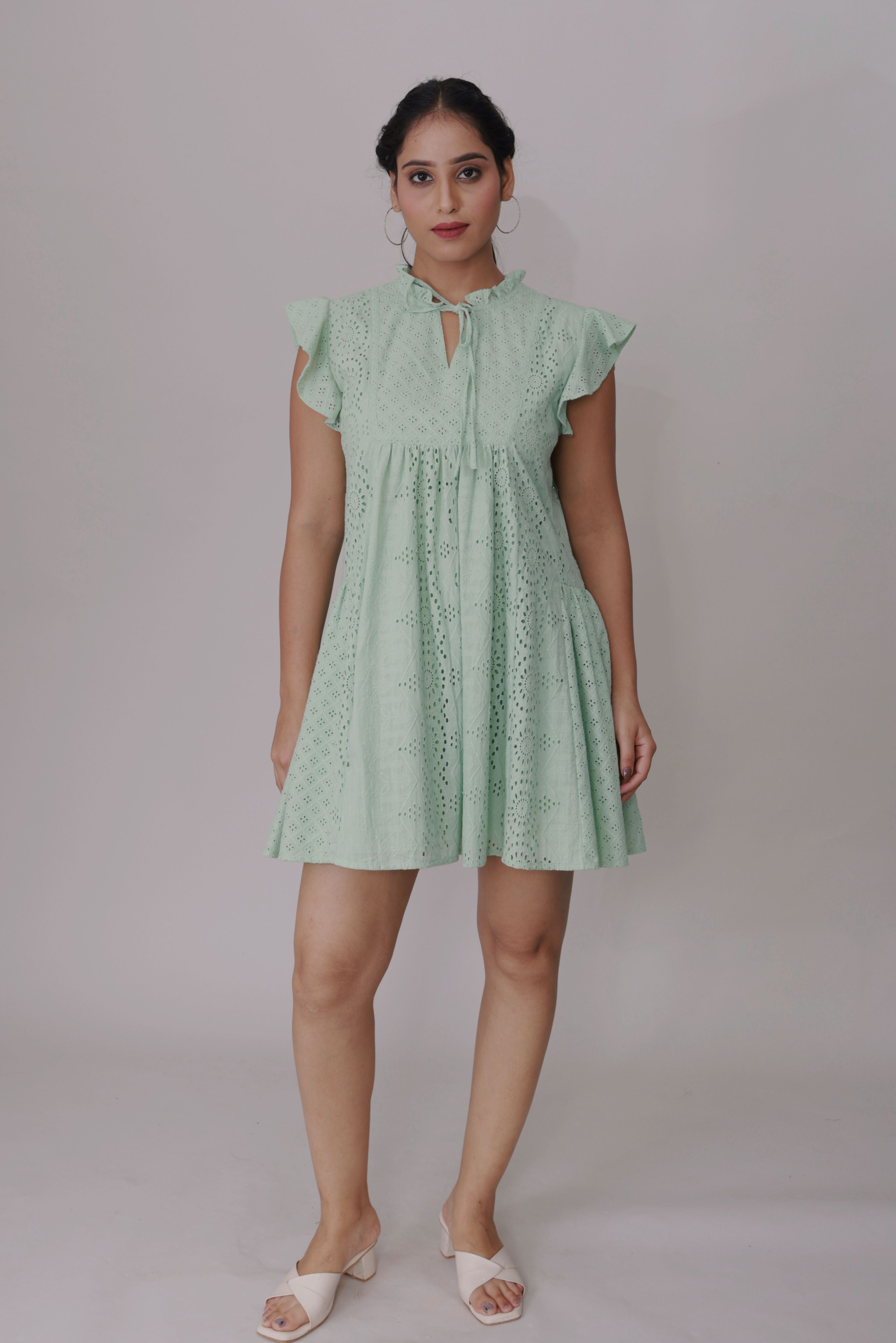 Mint Whispers Schiffli Dress