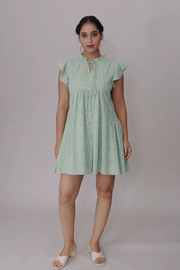 Mint Whispers Schiffli Dress