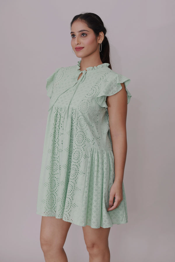 Mint Whispers Schiffli Dress