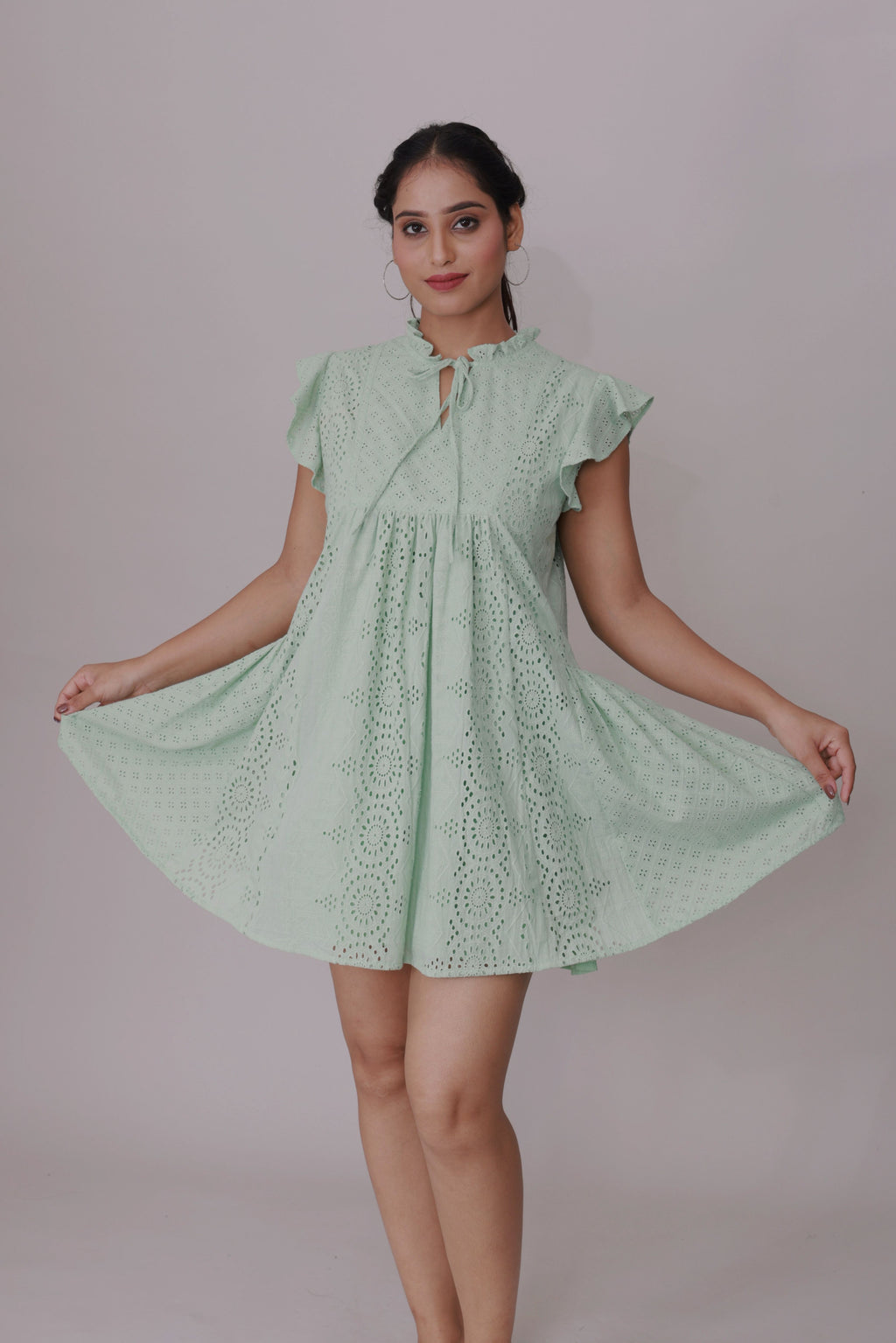 Mint Whispers Schiffli Dress