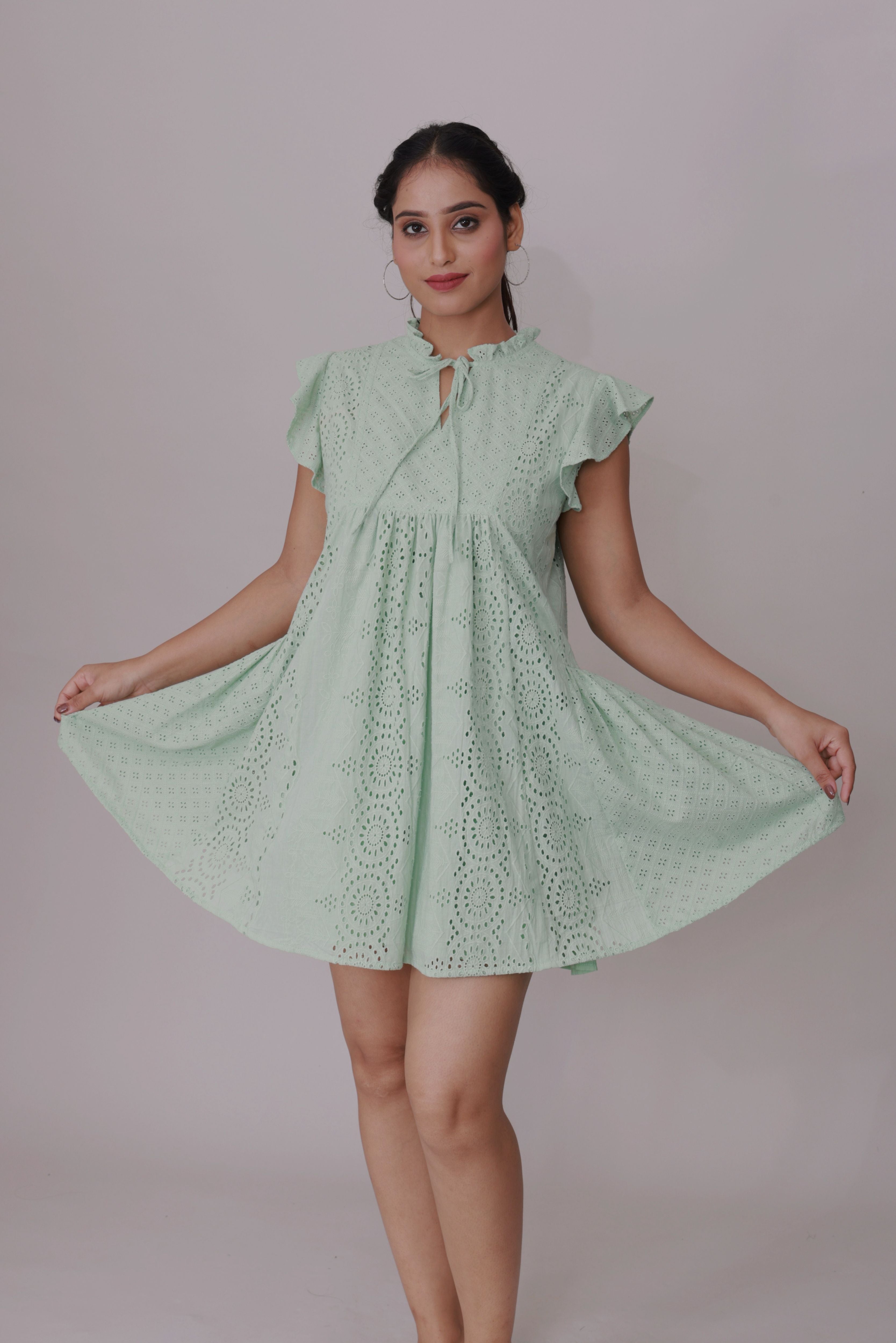 Mint Whispers Schiffli Dress
