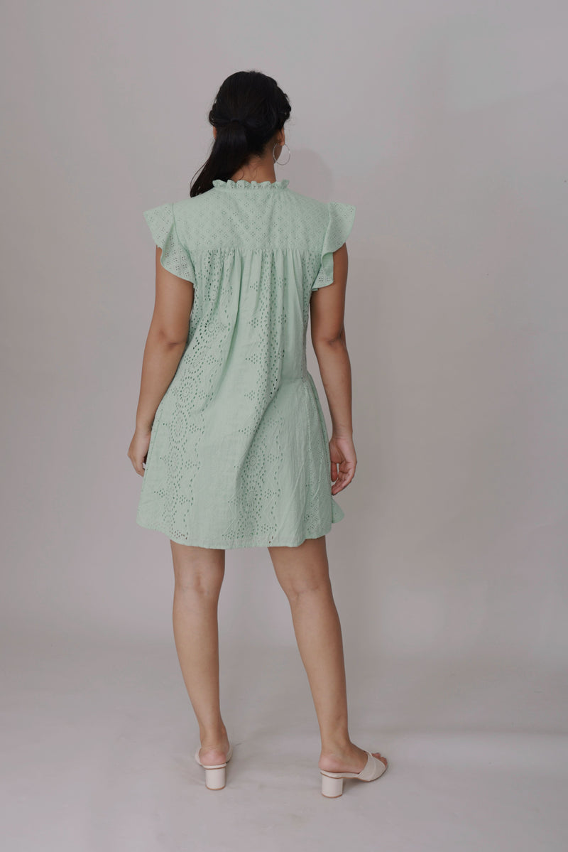Mint Whispers Schiffli Dress