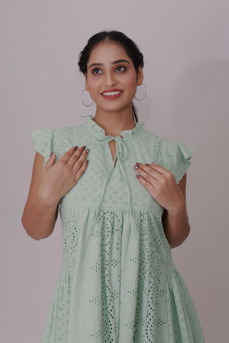 Mint Whispers Schiffli Dress