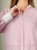 Contrast Collar Striped Button-Down Shirt