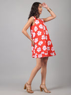 Flirty Floral Dress - Red Bloom
