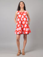 Flirty Floral Dress - Red Bloom