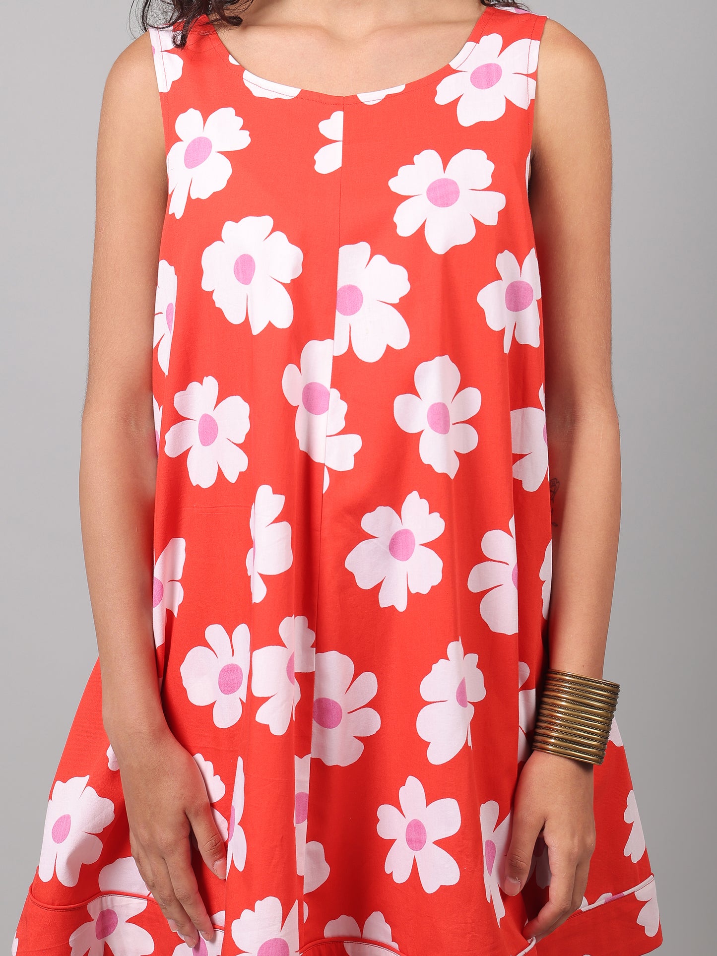 Flirty Floral Dress - Red Bloom
