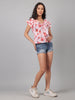 Cotton Schiffli Printed Florette Ruffle Top