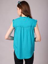 Latticework Top Turquoise