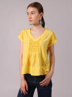 Yellow Smocking Swing Top
