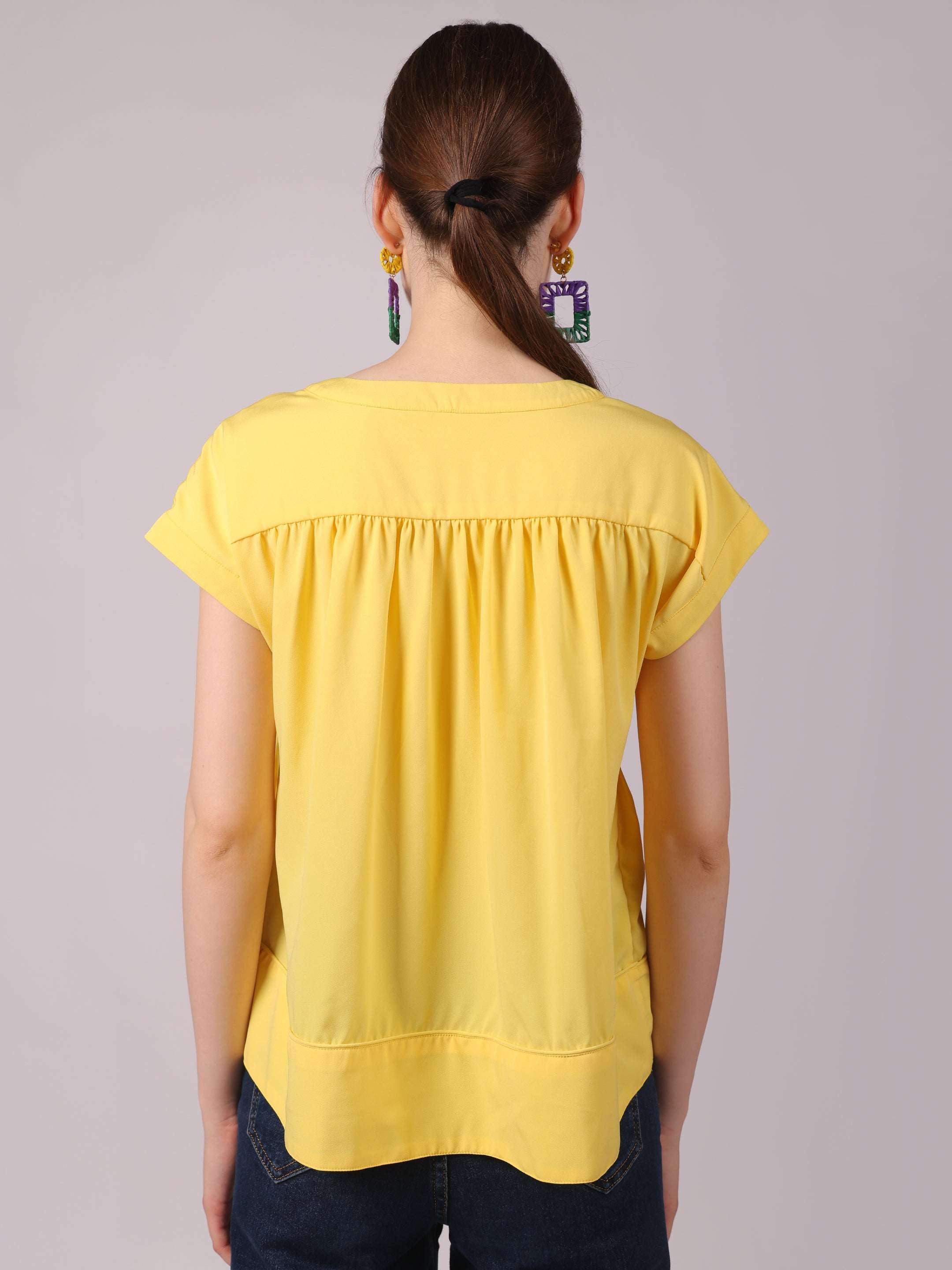 Yellow Smocking Swing Top