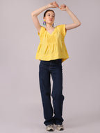 Yellow Smocking Swing Top