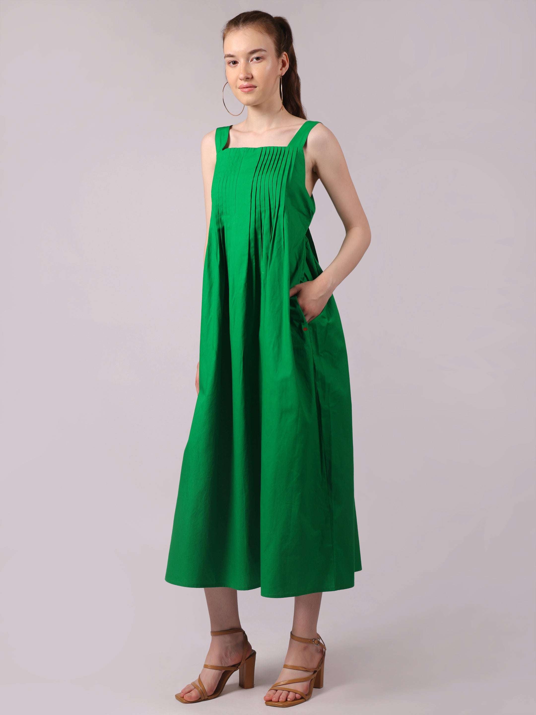 Green Spell Pleated Dress