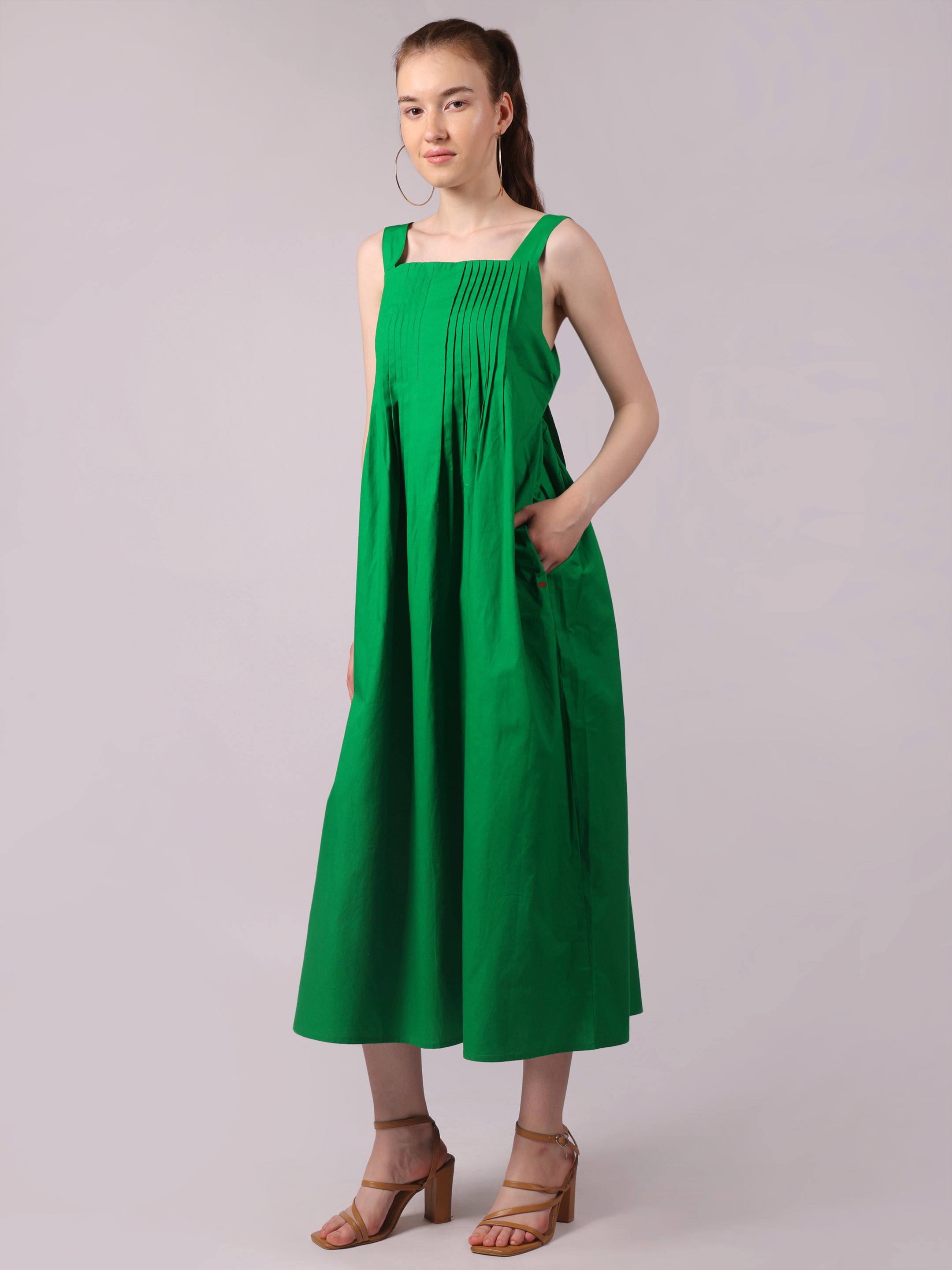 Green Spell Pleated Dress