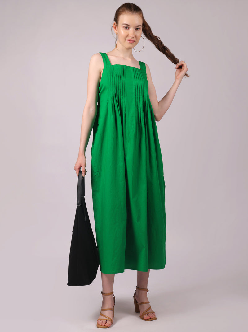 Green Spell Pleated Dress
