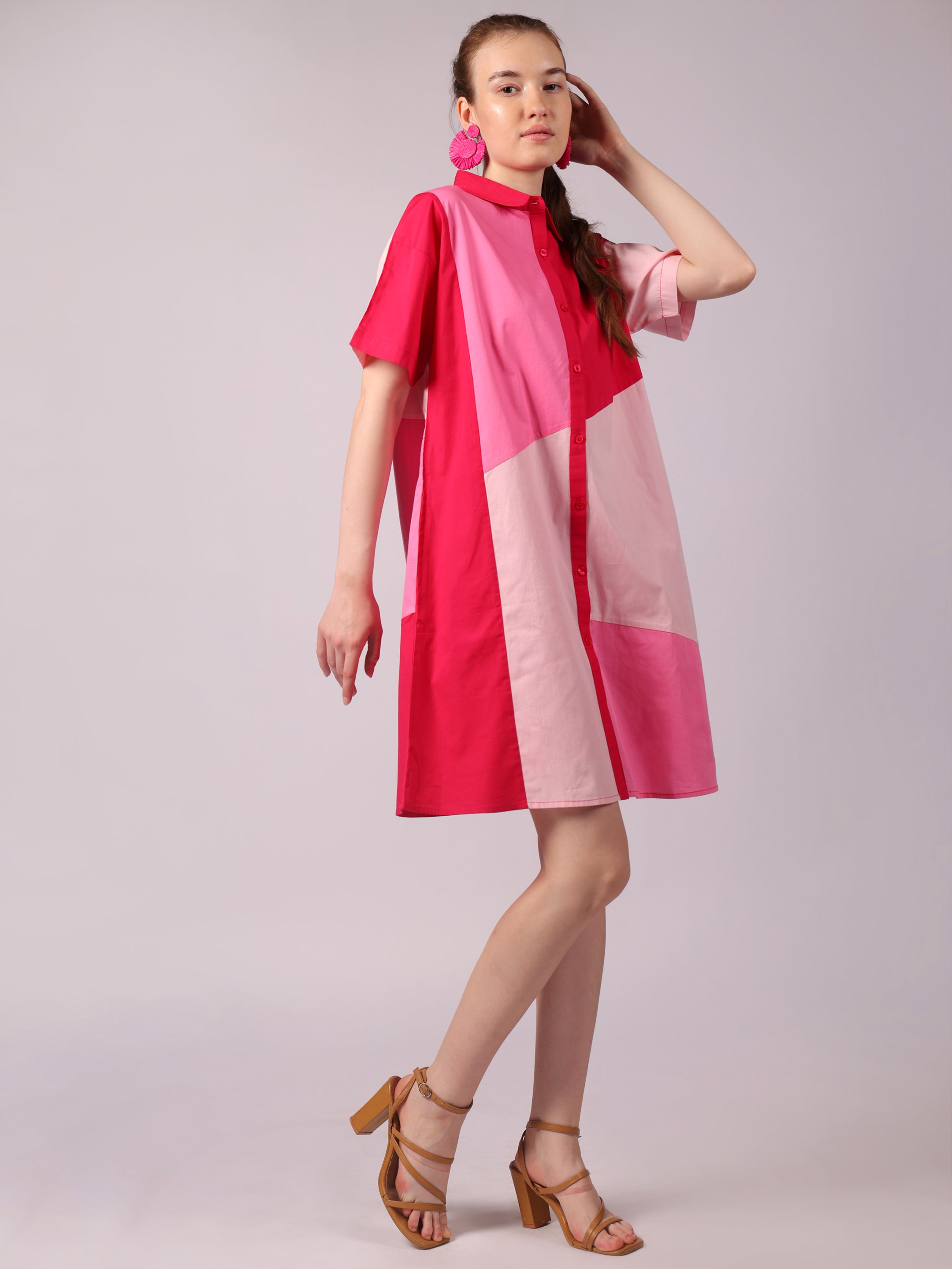 Pink Prism Shirt Dress
