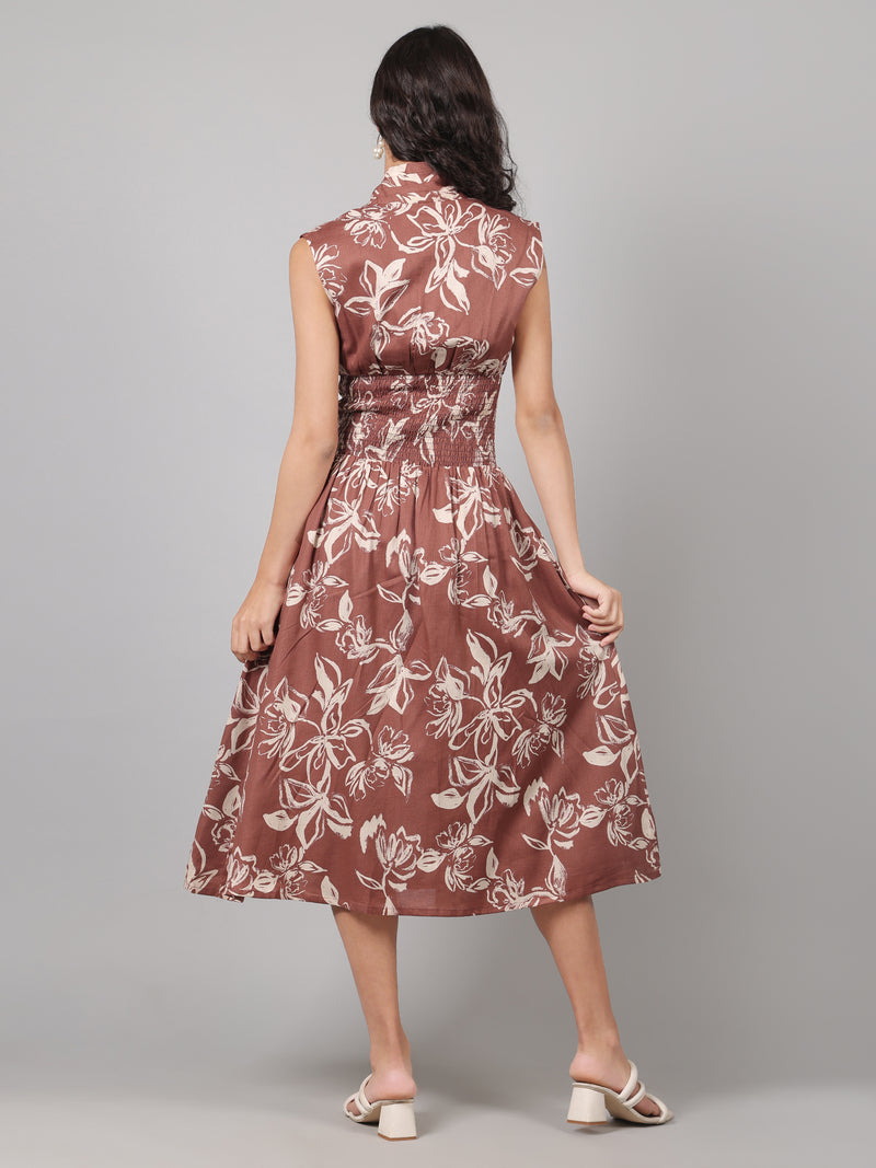 Serena Zippered Dress- Clay Blossom