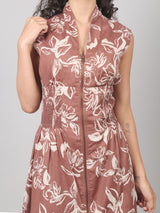 Serena Zippered Dress- Clay Blossom